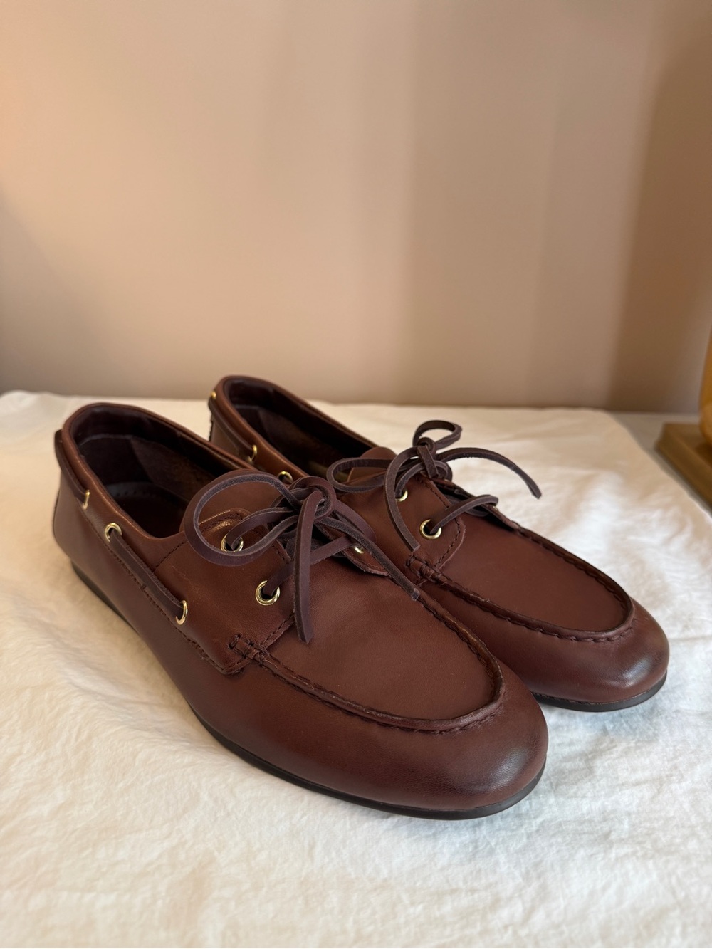 NWT Madewell Classic Brown Leather Jamie Boat Shoe
